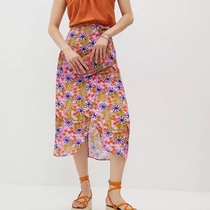Vera for Anthropologie Floral Midi Skirt